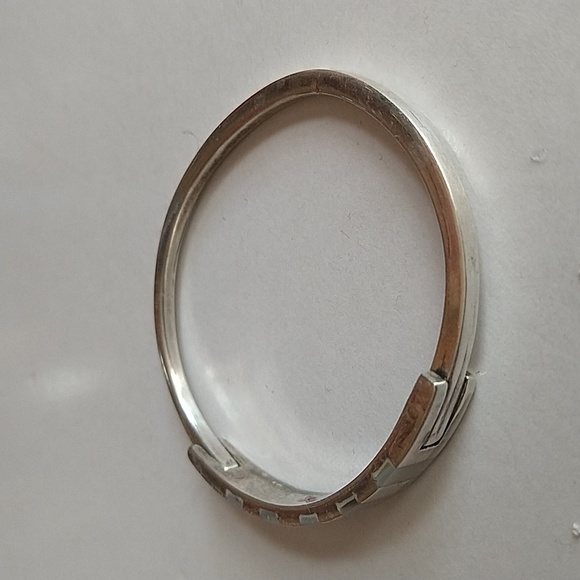 950 silver bracelet silver vintage mop mother of pearl inlay - Picture 3 of 10